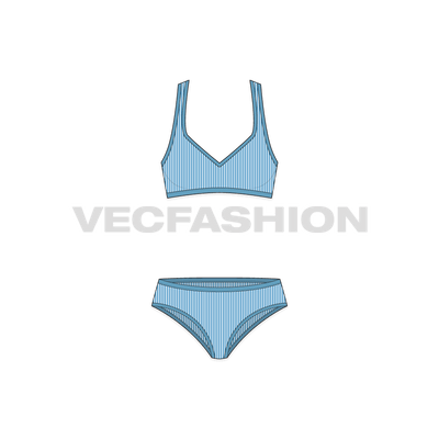 A vector template for Women's Stretch Underwear Set