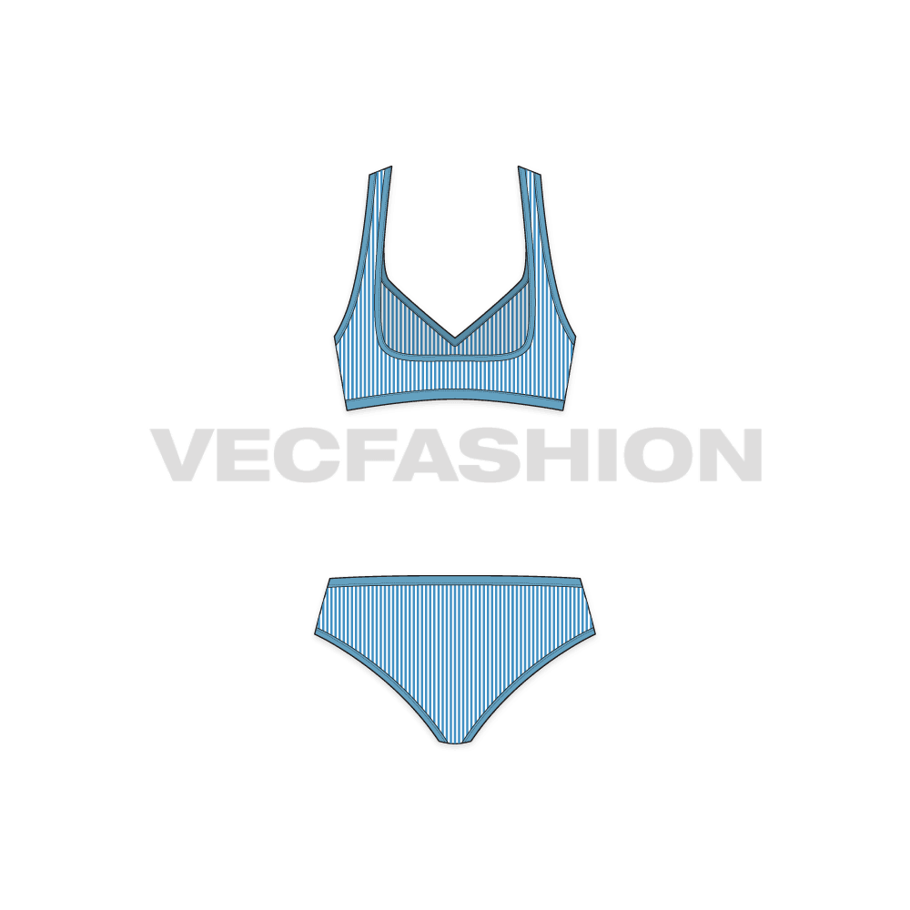 A vector template for Women's Stretch Underwear Set