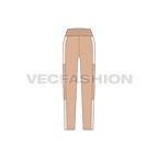 Womens stretch yoga pants flat sketch, back view