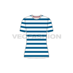 Womens striped t-shirt flat sketch, front view