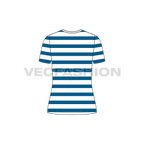 Womens striped t-shirt flat sketch, back view