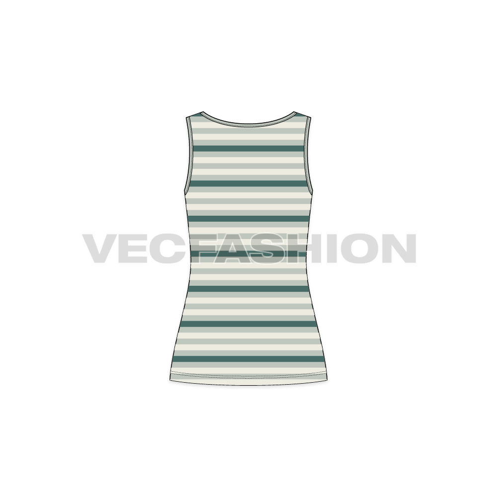 A vector template for Women's Striped Training Tank mostly used for Sport and Training purposes. This Tank Top can also be used for Day Wear or College Wear.
