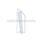 Womens stylish shirt with pin stripes flat sketch, side view