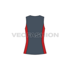 Women's Stylish Waistcoat flat sketch, back view