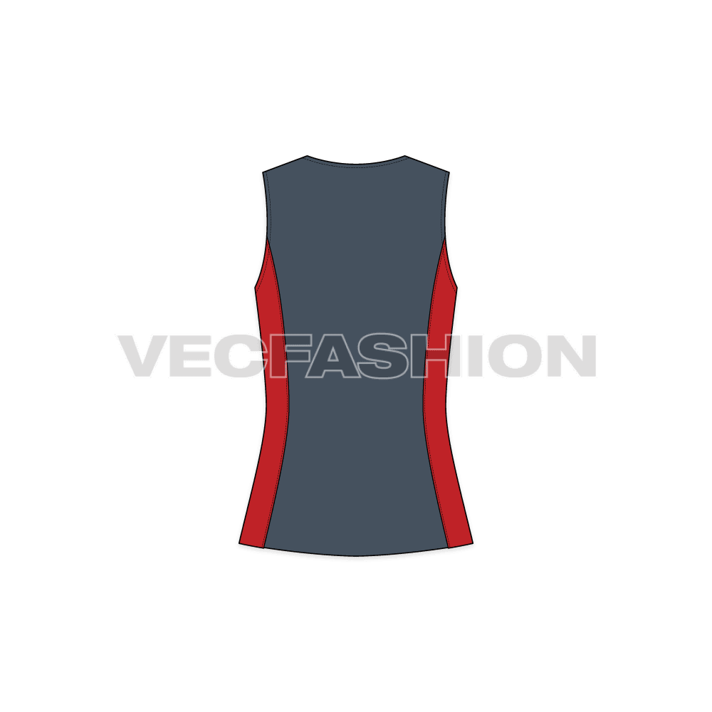 A newly illustrated vector template for Women's Stylish Waistcoat. It has cut n sew panels in contrast colors and wooden buttons for front enclosure. 
