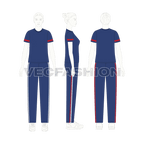 Womens summer sweatsuit flat sketch, on croqui