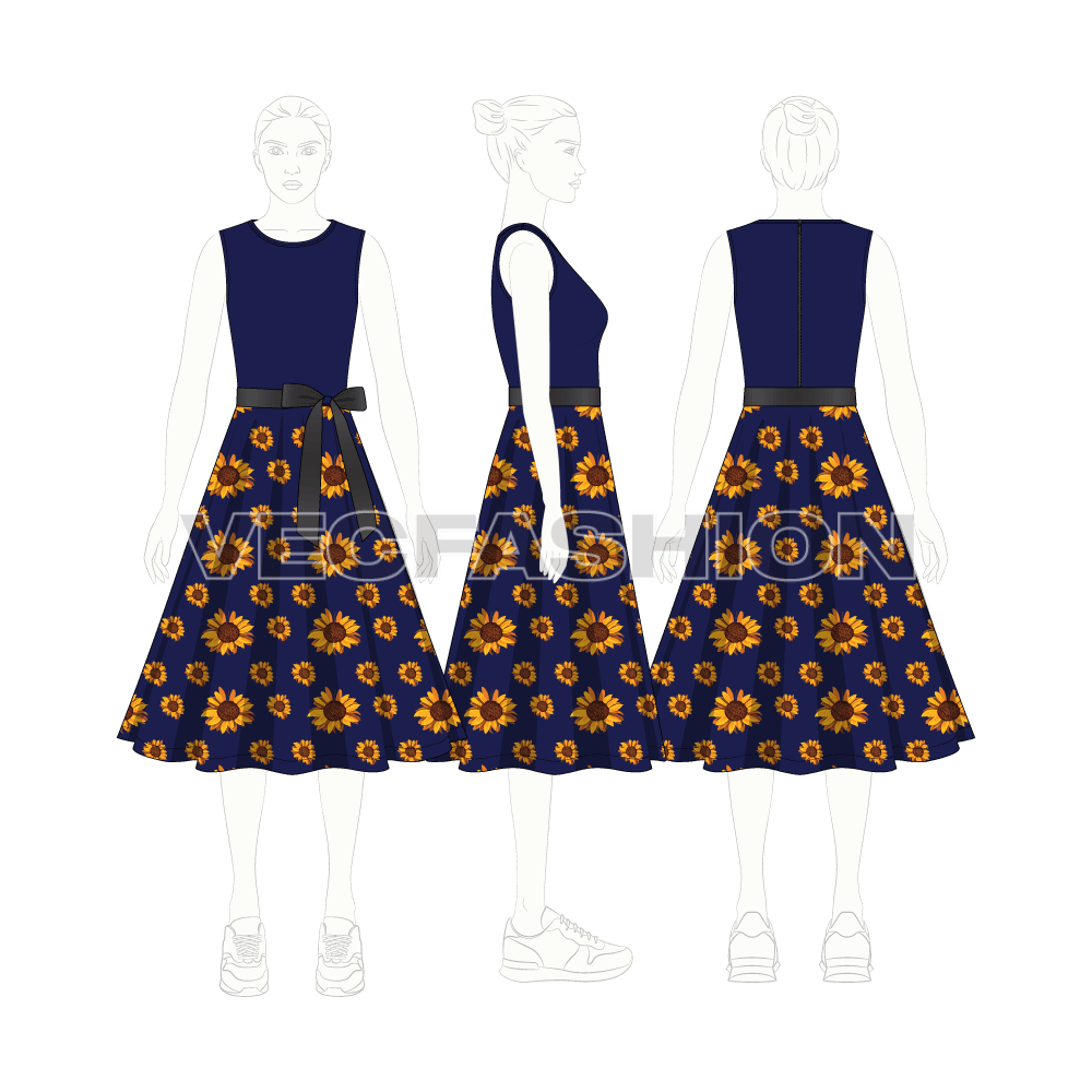 Womens Sunflower Dress