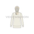 Womens sweat jumper flat sketch, front view
