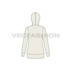 Womens sweat jumper flat sketch, back view