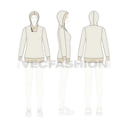 Womens sweat jumper flat sketch, croqui sketch