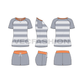 Womens sweat lounge set flat sketch, showing all views, front, side and back