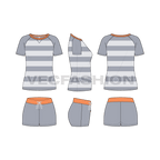 Womens sweat lounge set flat sketch, showing all views, front, side and back