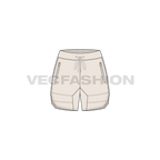 Womens sweat shorts flat sketch, front view