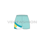 Womens swim shorts flat sketch, back view