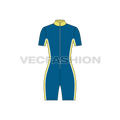 Womens swimming singlet flat sketch, front view
