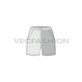 Womens swimming trunks flat sketch, front view