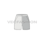 Womens swimming trunks flat sketch, front view
