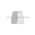 Womens swimming trunks flat sketch, back view