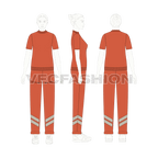 Womens t-shirt tracksuit flat sketch, on croqui