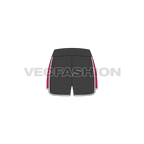 Womens tech vector shorts flat sketch, back view