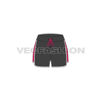 Womens tech vector shorts flat sketch, front view