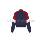 Womens track jacket flat sketch, back view
