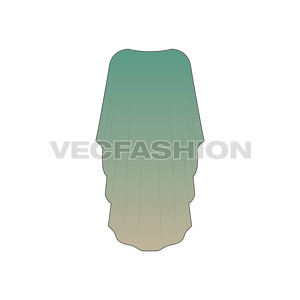 A vector template for Women's Traditional Beach Kaftan. It is dyed in two tones and giving an interesting effect.