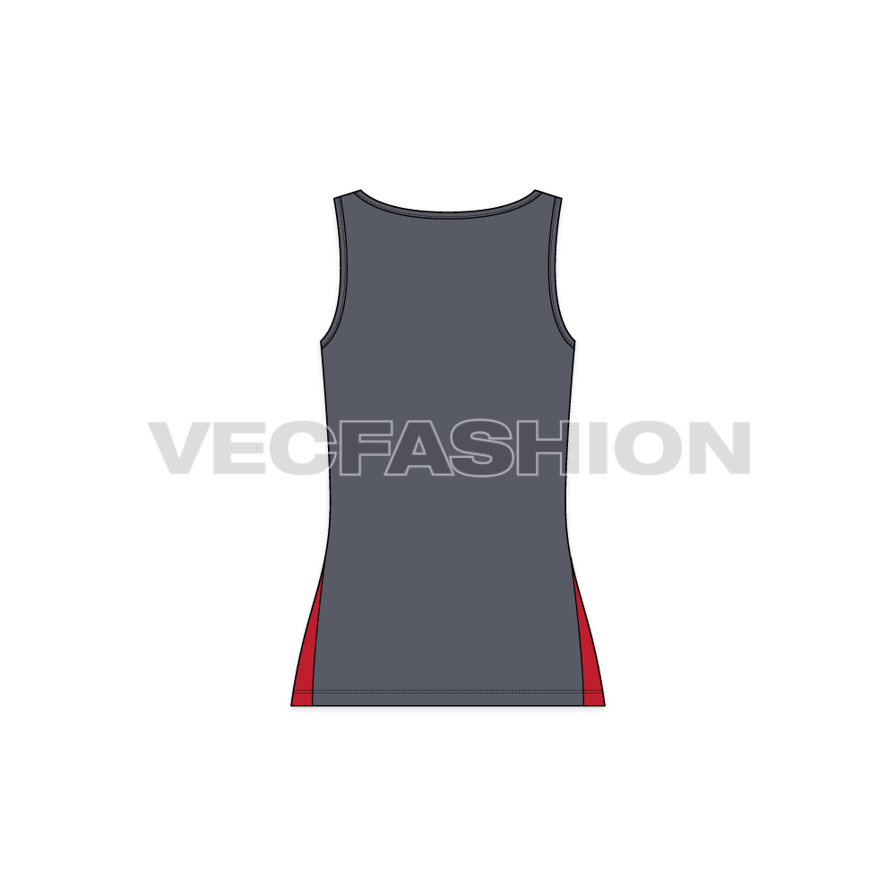 A new template for Women's Training Compression Vest. It is using two colors to give a sporty look. This is normally made of lycra material and best for training or running purposes.