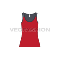 Womens training compression vest flat sketch, front view