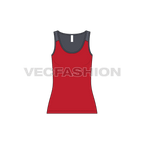 Womens training compression vest flat sketch, front view