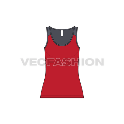 A new template for Women's Training Compression Vest. It is using two colors to give a sporty look. This is normally made of lycra material and best for training or running purposes.