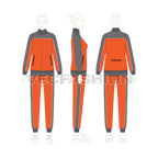 Womens training tracksuit flat sketch, on croqui