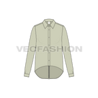Womens trendy shirt flat sketch, front view