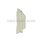 Womens trendy shirt flat sketch, side view