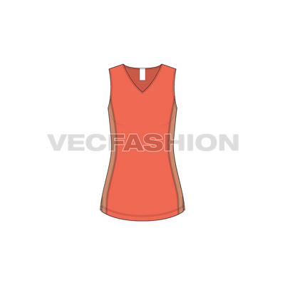 A princess cut line Women's Fashion Top Vector Template. This top length is coming just under High Hip. For comfort of ease, a side vent is added on side seams. This Fashion Top has an extended Front and flatter at the back.