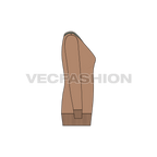 Womens v-neck long sweater flat sketch, side view