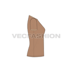 Womens v-neck ringer tee flat sketch, side view