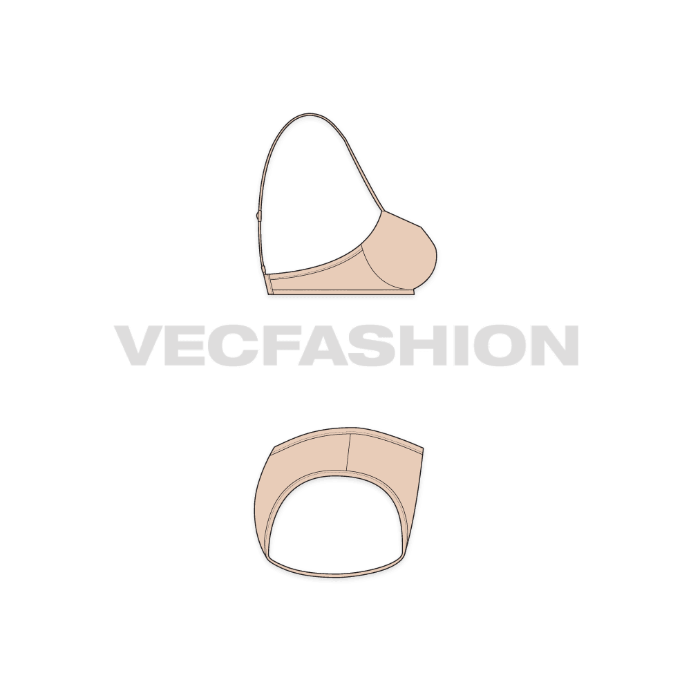 A vector template for Women's V-shape Underwear Set
