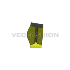 Womens vector gym shorts flat sketch, side view