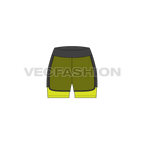 Womens vector gym shorts flat sketch, front view
