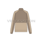 Women's Vector Mock Neck Jacket flat sketch, back view