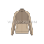 Women's Vector Mock Neck Jacket flat sketch, front view