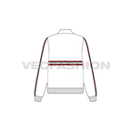 Womens sweat jacket flat sketch, back view