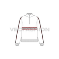 Womens sweat jacket flat sketch, front view