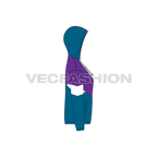 Womens vector windbreaker hooded sketch flat sketch, side view