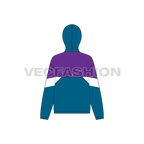 Womens vector windbreaker hooded sketch flat sketch, back view