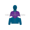 Womens vector windbreaker hooded sketch flat sketch, front view