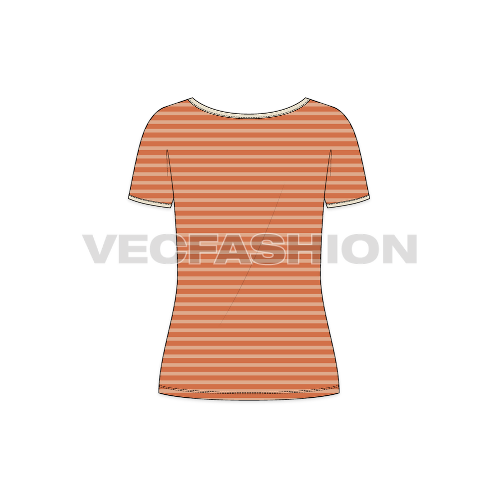 Women's Wide Neck Vneck Tshirt VecFashion