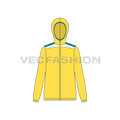 Women's Windbreaker Jacket flat sketch, front view