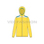Women's Windbreaker Jacket flat sketch, front view